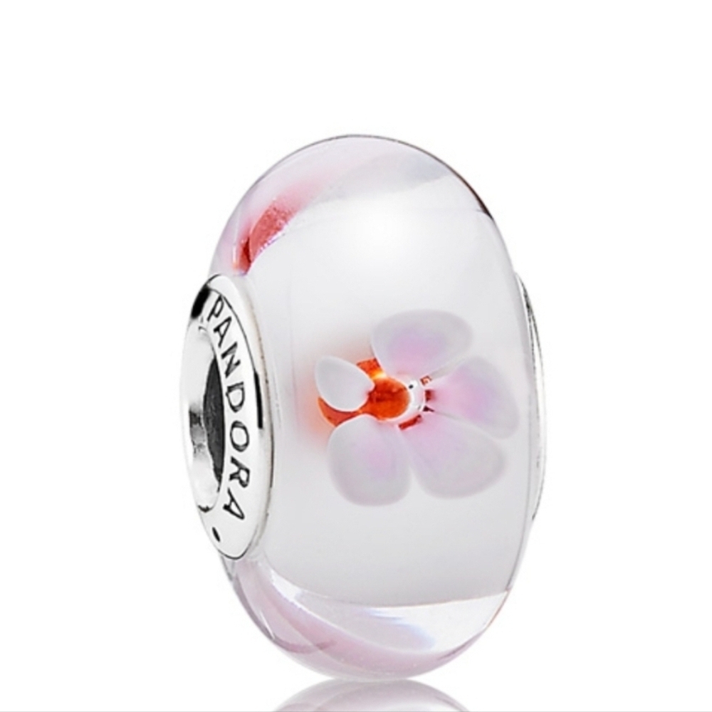 Pandora Cherry Blossom Murano Bead Retired